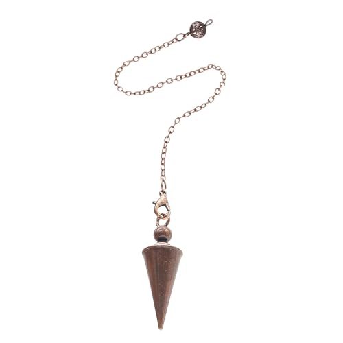 Kupfer-Pendel für Wahrsagerei & Wünschelruten – 9-Zoll-Pendelanhänger mit Kette, Reiki-Werkzeug für Pendeltafel, spirituelle Heilung, Chakren-Ausgleich & Hexenzubehör