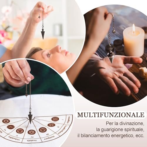Kupfer-Pendel für Wahrsagerei & Wünschelruten – 9-Zoll-Pendelanhänger mit Kette, Reiki-Werkzeug für Pendeltafel, spirituelle Heilung, Chakren-Ausgleich & Hexenzubehör
