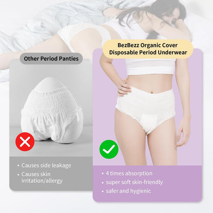 Bio-Baumwoll-Einweg-Damenbinden für sensible Haut, Wochenbettwindeln, Inkontinenzeinlagen, 360° auslaufsicher, für starke Menstruation über Nacht, Größe L/XL, 10 Stück