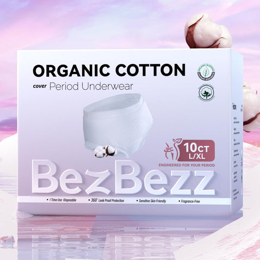 Bio-Baumwoll-Einweg-Damenbinden für sensible Haut, Wochenbettwindeln, Inkontinenzeinlagen, 360° auslaufsicher, für starke Menstruation über Nacht, Größe L/XL, 10 Stück