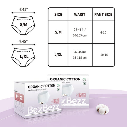 Bio-Baumwoll-Einweg-Damenbinden für sensible Haut, Wochenbettwindeln, Inkontinenzeinlagen, 360° auslaufsicher, für starke Menstruation über Nacht, Größe L/XL, 10 Stück