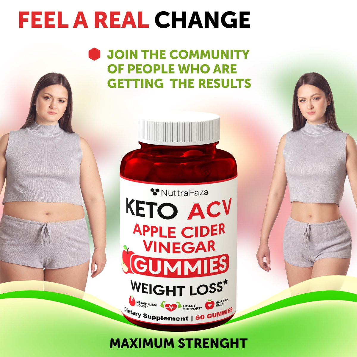 Keto ACV Gummies Fortgeschrittener Gewichtsverlust - ACV Keto Gummis für Gewichtsverlust für Frauen und Männer - Keto Gummies Supplement - Entgiftung & Reinigung, Verdauung - Apfelessig - Apfelgeschmack