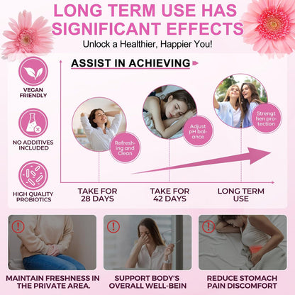 Vaginale Probiotika für Frauen – pH-Balance, feminine Balance Gummibärchen mit Ananasgeschmack – 60 Stück