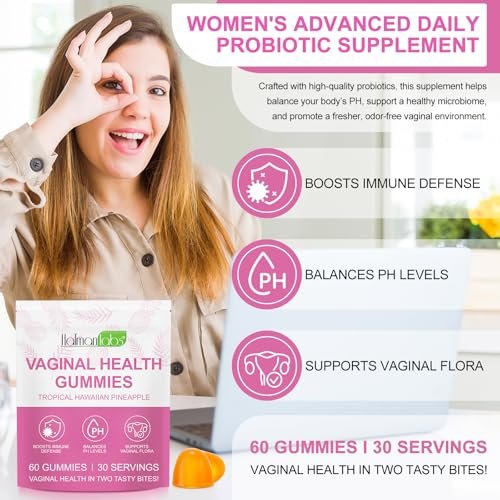 Vaginale Probiotika für Frauen – pH-Balance, feminine Balance Gummibärchen mit Ananasgeschmack – 60 Stück