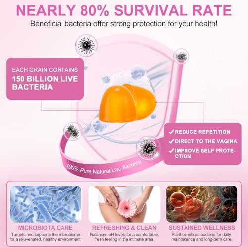 Vaginale Probiotika für Frauen – pH-Balance, feminine Balance Gummibärchen mit Ananasgeschmack – 60 Stück