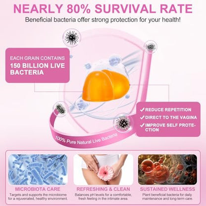 Vaginale Probiotika für Frauen – pH-Balance, feminine Balance Gummibärchen mit Ananasgeschmack – 60 Stück