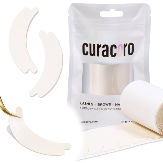 Curacoro Double Foam Eye Pads für Wimpernverlängerung – Hypoallergene, weiche Klebepads für empfindliche Haut und fettige Augen – 46 Stück