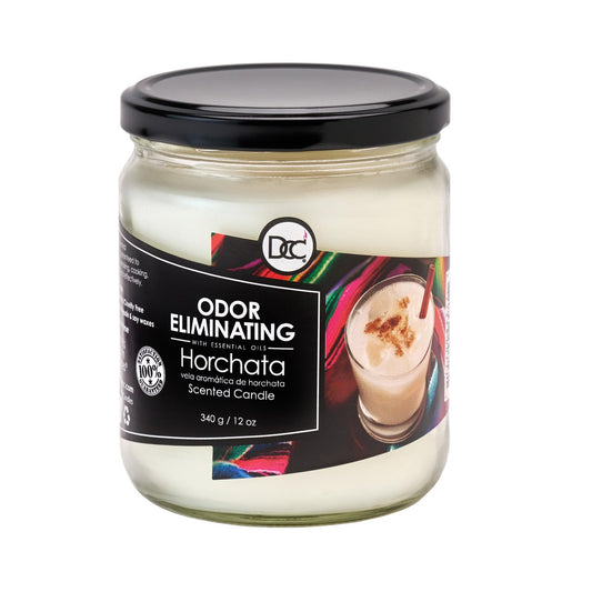 Horchata Duftkerze zur Geruchsbeseitigung – Beseitigt 95 % von Haustier-, Rauch-, Lebensmittel- und anderen Gerüchen schnell – bis zu 80 Stunden Brenndauer – 340 g Premium Soja-Wachs-Mischung