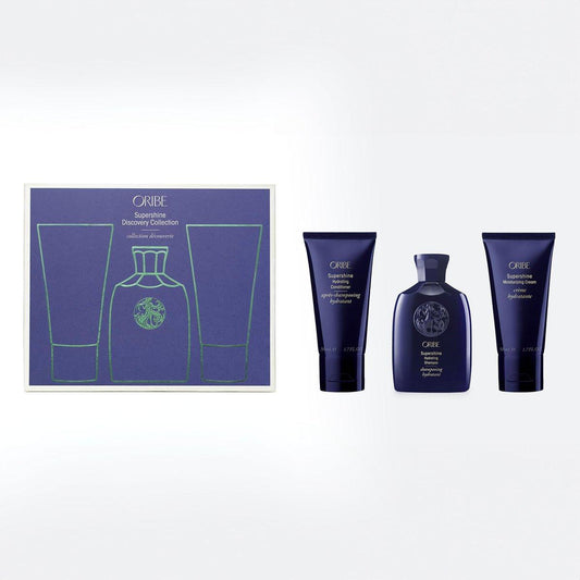Oribe Supershine Discovery Haarset – Reisegröße: Feuchtigkeitsshampoo, Conditioner & Pflegecreme für glänzendes, geschmeidiges Haar