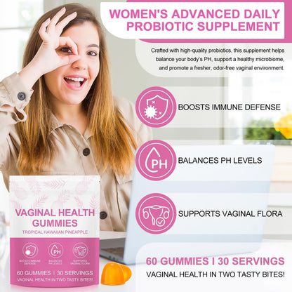 Premium Feminine Balance Gummies – Vital Vaginal Probiotika für Frauen, Probiotische Gummis für die pränatale & postnatale Zeit – Unterstützung für Verdauung, pH-Gleichgewicht, Darmgesundheit & Immunsystem