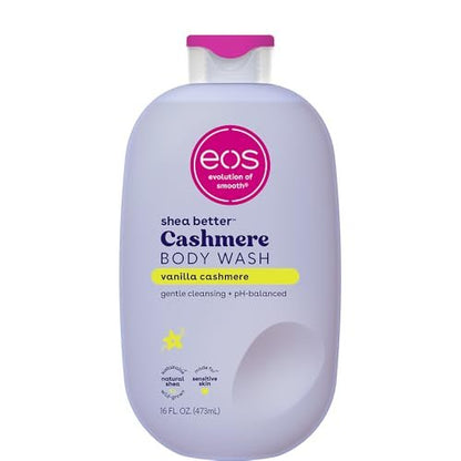 eos Duschgel Vanille – Feuchtigkeitsspendende Cremige Gelformel mit Sheabutter, Glycerin, Vitamin E, pH-ausgeglichen, für empfindliche Haut, vegan, 473 ml