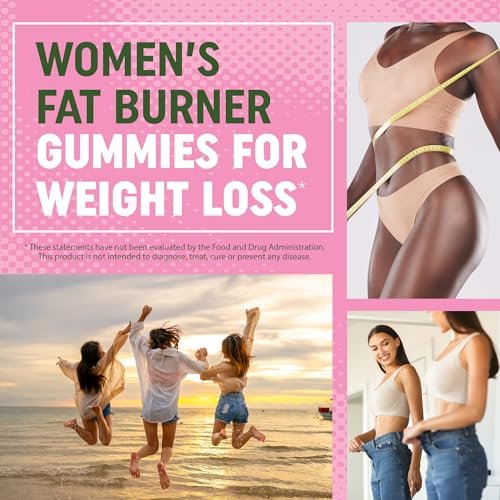 Frauen Fatburner Gummibärchen zur Gewichtsabnahme | Grüner Tee, Grüne Kaffeebohne, Garcinia Cambogia & Ketone | Fatburner für Frauen | Nahrungsergänzungsmittel mit grünem Tee | 60 Stück