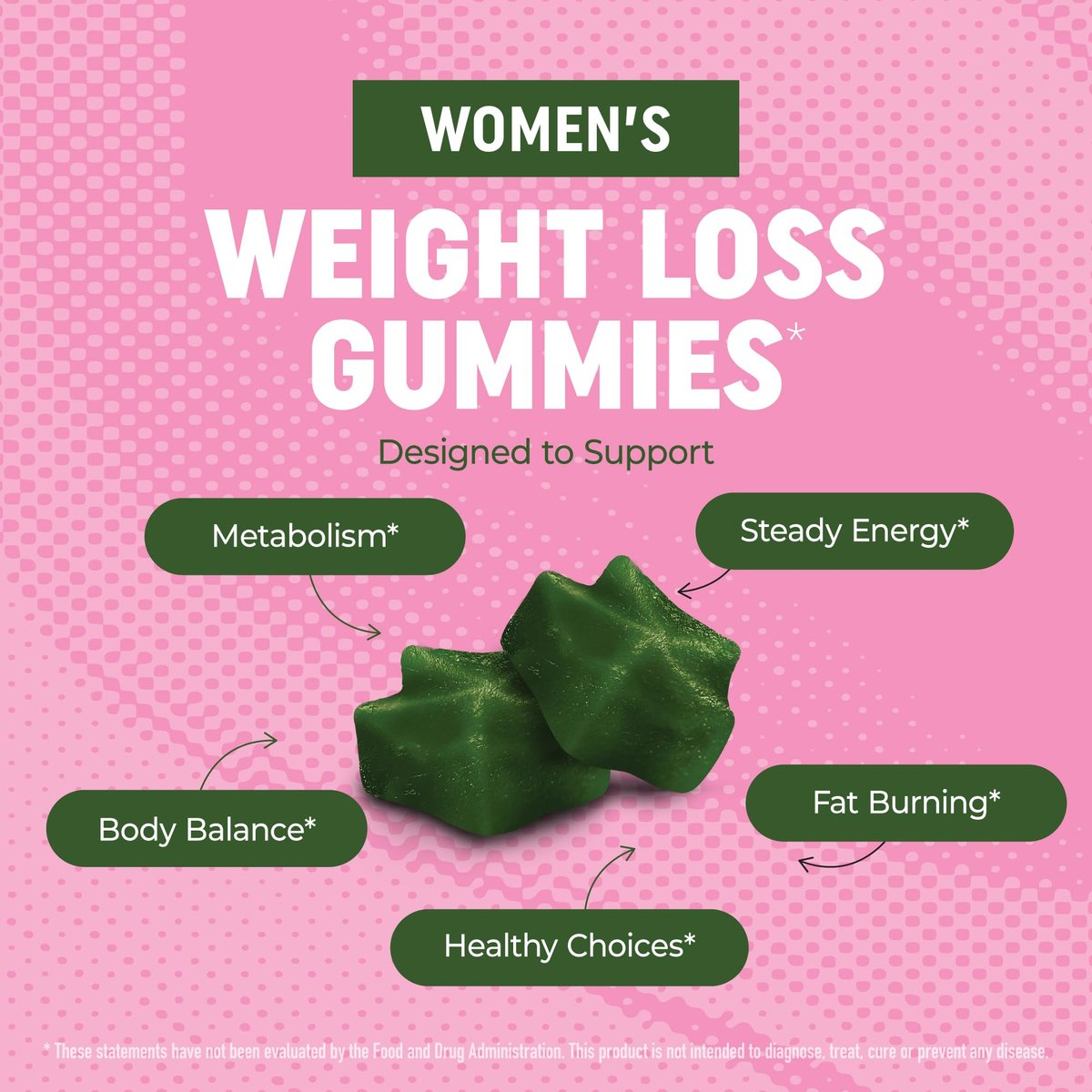 Frauen Fatburner Gummibärchen zur Gewichtsabnahme | Grüner Tee, Grüne Kaffeebohne, Garcinia Cambogia & Ketone | Fatburner für Frauen | Nahrungsergänzungsmittel mit grünem Tee | 60 Stück