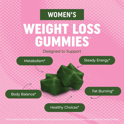 Frauen Fatburner Gummibärchen zur Gewichtsabnahme | Grüner Tee, Grüne Kaffeebohne, Garcinia Cambogia & Ketone | Fatburner für Frauen | Nahrungsergänzungsmittel mit grünem Tee | 60 Stück