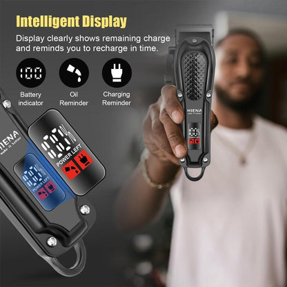 HIENA PRO Professioneller Haarschneider für Männer, Kabelloser Haarschneider für Haarschneide-Kit 3-in-1 LED-Haarschnitt-Set mit Folienrasierer, USB-C wiederaufladbarer Barber Haarschneider für Männer