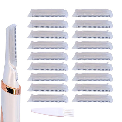 18er-Pack Ersatzköpfe für Finishing Touch Flawless Dermaplane Glo Sonic Gesichts-Hautpflege-Licht, Dermaplane Nachfüllklingen für Flawless Vibrations-Dermaplane-Rasierer, Sicherheits-Mikroschutz für die Haut