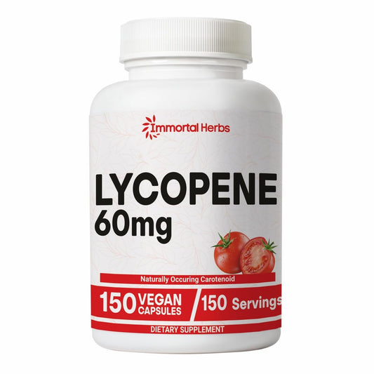 Immortal Herbs Lycopene Kapseln für Männer 60mg, 120 Kapseln, Natürliches Tomatenextrakt-Pulver, 4-Monats-Vorrat, 100% veganes Lycopin-Komplex, Non-GMO und glutenfrei Carotinoid-Ergänzung