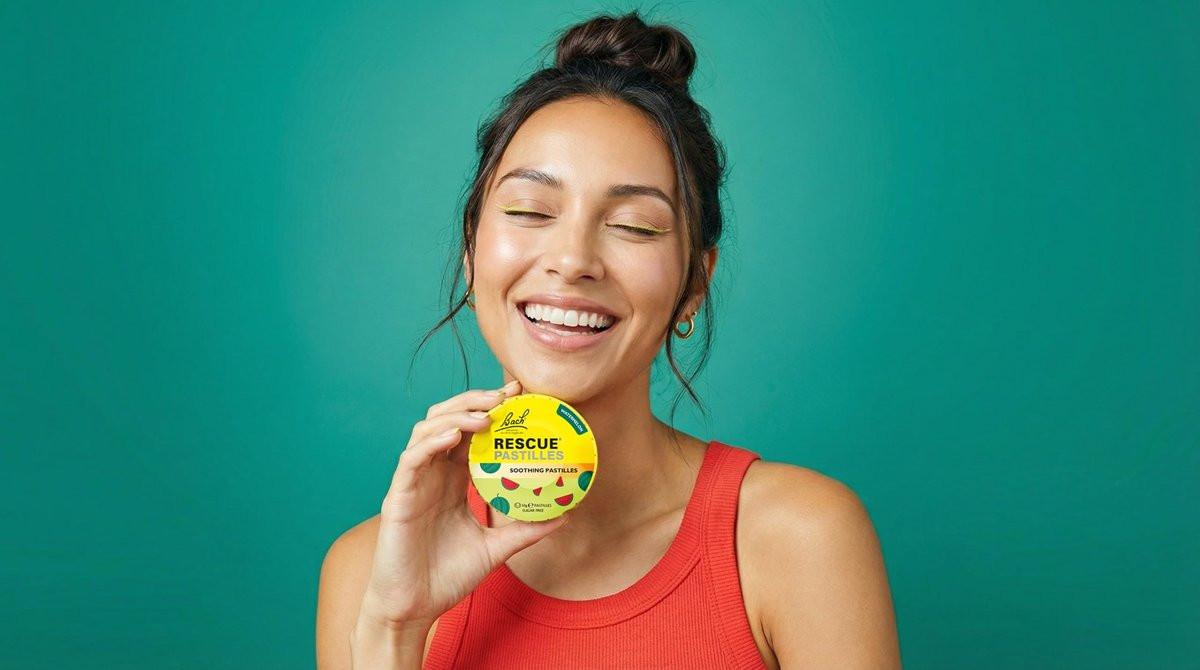 Bach RESCUE PASTILLES Wassermelone Geschmack - Stresslinderung Lutschtabletten, Homöopathische Blütenessenzen, 35 Stück