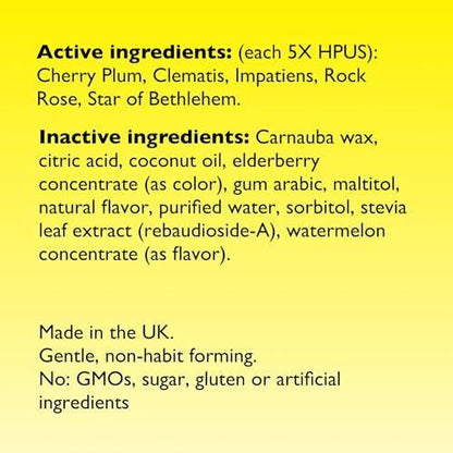Bach RESCUE PASTILLES Wassermelone Geschmack - Stresslinderung Lutschtabletten, Homöopathische Blütenessenzen, 35 Stück