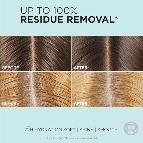 L'Oréal Paris Elvive Hyaluron + Pure Shampoo & Conditioner Set – Klärendes Shampoo und feuchtigkeitsspendender Conditioner mit Salicylsäure und Hyaluronsäure, 2 Flaschen à 400 ml