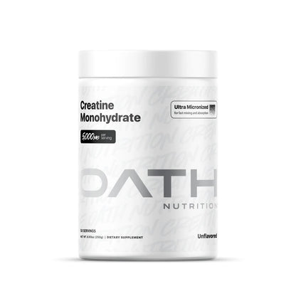 OATH NUTRITION Ultra Micronisiertes Kreatin Monohydrat Pulver, ungesüßt, glutenfrei, nicht gentechnisch verändert, Kreatinpulver für Frauen und Männer, 5.000 g pro Portion, 50 Portionen