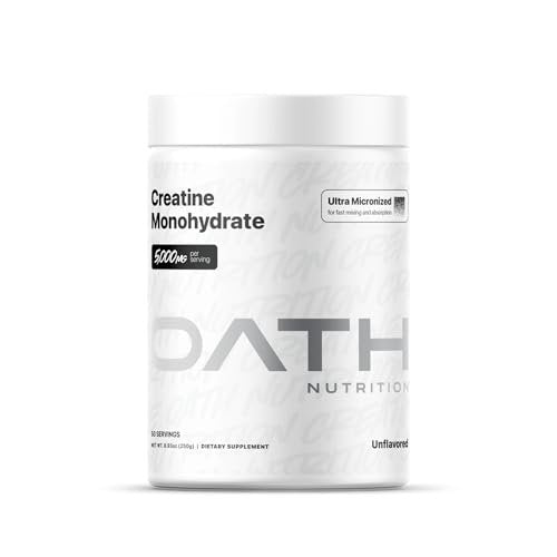 OATH NUTRITION Ultra Micronisiertes Kreatin Monohydrat Pulver, ungesüßt, glutenfrei, nicht gentechnisch verändert, Kreatinpulver für Frauen und Männer, 5.000 g pro Portion, 50 Portionen