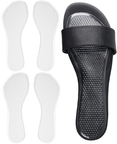 2 Paar High Heel Einlagen für Damen, Selbstklebende Gel-Sandalen-Einlegesohlen, Neue Anti-Rutsch-Polster, 3/4-Länge Schuh-Einlagen, Schmerzlinderung, Stoß- und Schweißabsorption, Klar
