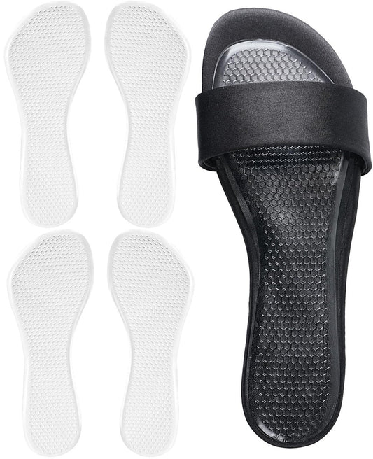 2 Paar High Heel Einlagen für Damen, Selbstklebende Gel-Sandalen-Einlegesohlen, Neue Anti-Rutsch-Polster, 3/4-Länge Schuh-Einlagen, Schmerzlinderung, Stoß- und Schweißabsorption, Klar