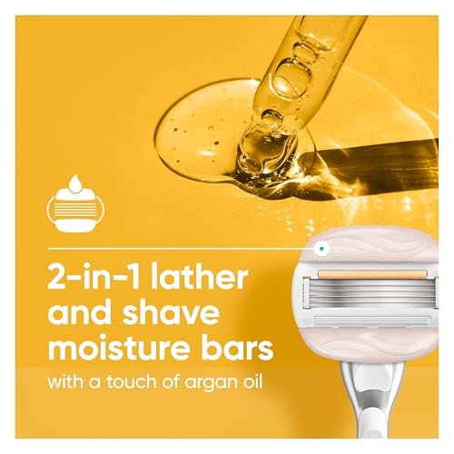 Gillette Venus Moistureglide Damenrasierer – wiederverwendbarer Griff, 2 Klingenköpfe & Duschhalter