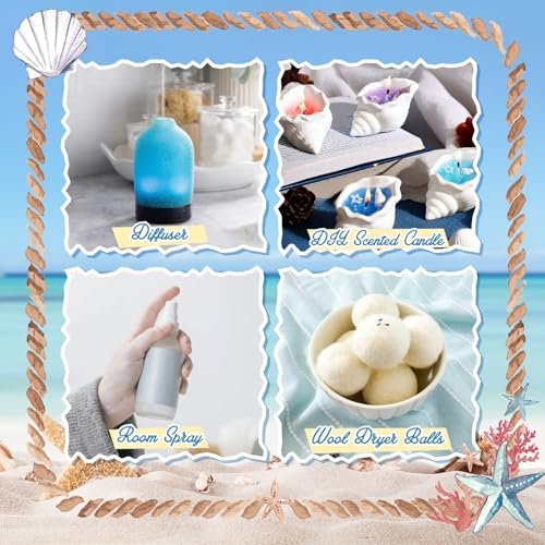 Beach Essential Oils Set – SNOWSEN Duftöl für Diffuser, Kerzenherstellung, Seifenherstellung, Spray – Sonnenstrahl Kokosnuss, Ananas, Meeresbrise, Sunset Cove, Goldener Strand, Hawaiianisches Meer – Tropisches Duftöl (2 Fl Oz, 1er-Pack)