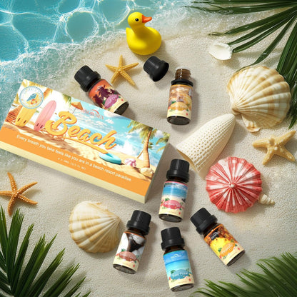 Beach Essential Oils Set – SNOWSEN Duftöl für Diffuser, Kerzenherstellung, Seifenherstellung, Spray – Sonnenstrahl Kokosnuss, Ananas, Meeresbrise, Sunset Cove, Goldener Strand, Hawaiianisches Meer – Tropisches Duftöl (2 Fl Oz, 1er-Pack)