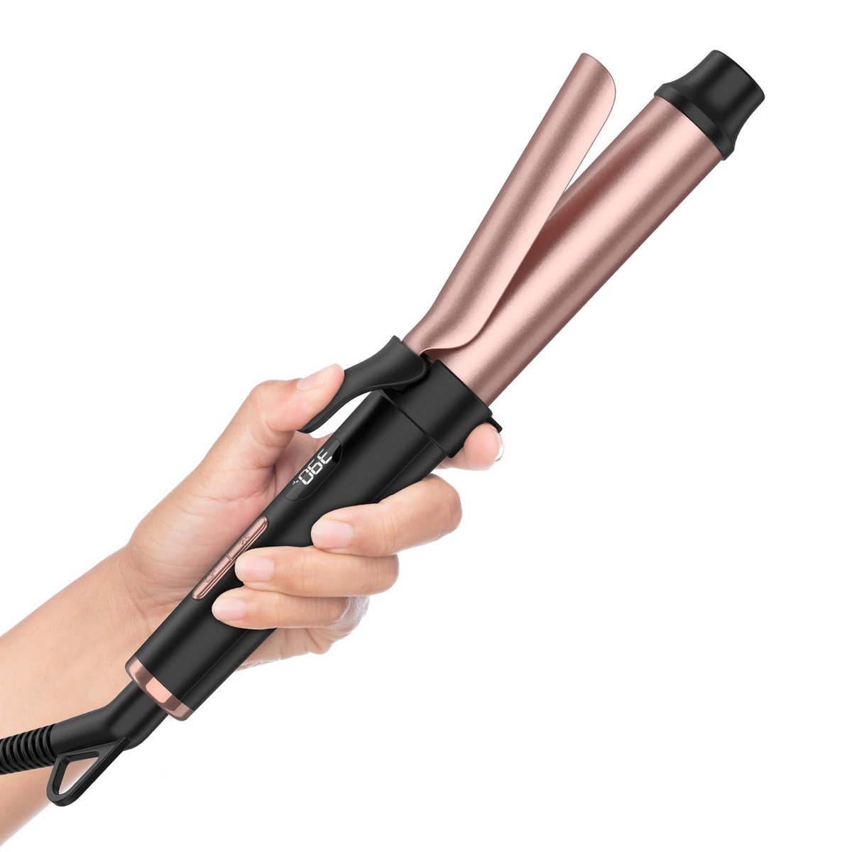 WEEYUM Reise-Curling-Eisen 1 Zoll, 5 einstellbare Temperaturen, Mini Lockenstab mit LED-Display, Keramikbeschichtung mit Keratin und Arganöl, Doppelspannung