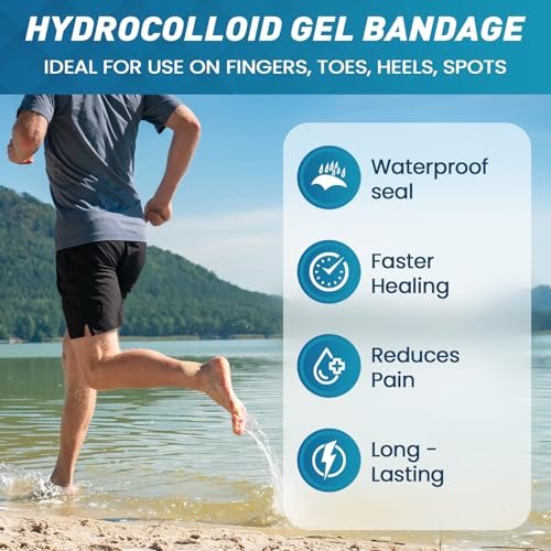 Kimihome Hydrokolloid Blasenpflaster für Füße – 30 Stück Gel-Blasenpflaster – Blasenkissen für Ferse, Zeh – Blasenschutz für Reisen – Wasserabweisende Pflaster (Sortiert)