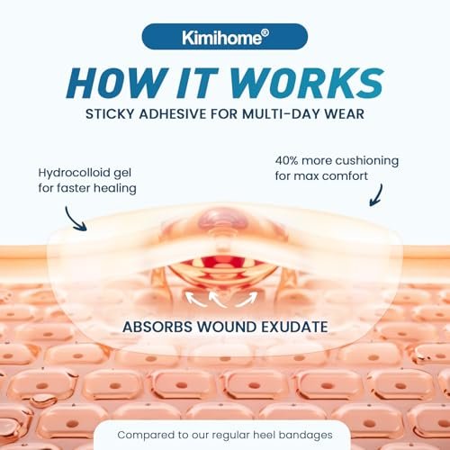 Kimihome Hydrokolloid Blasenpflaster für Füße – 30 Stück Gel-Blasenpflaster – Blasenkissen für Ferse, Zeh – Blasenschutz für Reisen – Wasserabweisende Pflaster (Sortiert)