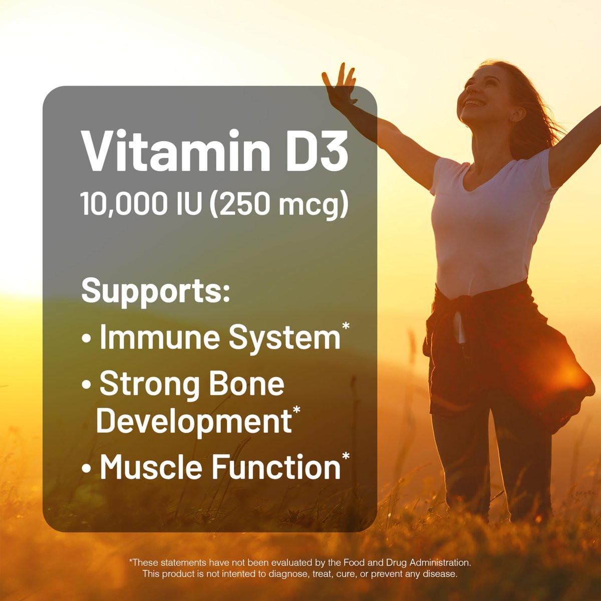 NatureWise Vitamin D3 10.000 IE (250 mcg) – 30-Tage-Versorgung – Hochdosiert für gesunde Immunfunktion und Muskelfunktion – Non-GMO, glutenfrei in Bio-Olivenöl extra vergine (Mini-Weichkapseln), 30 Stück