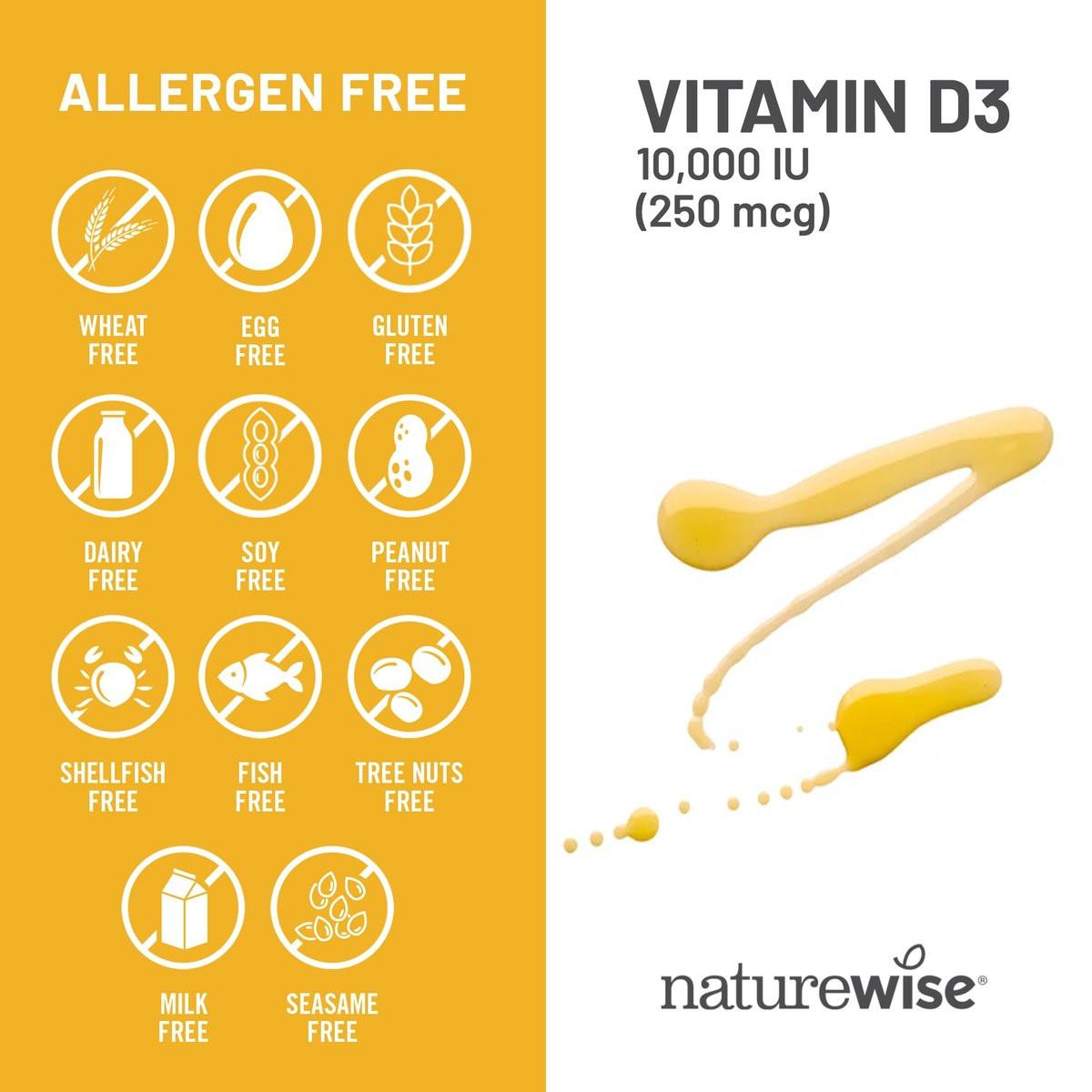 NatureWise Vitamin D3 10.000 IE (250 mcg) – 30-Tage-Versorgung – Hochdosiert für gesunde Immunfunktion und Muskelfunktion – Non-GMO, glutenfrei in Bio-Olivenöl extra vergine (Mini-Weichkapseln), 30 Stück