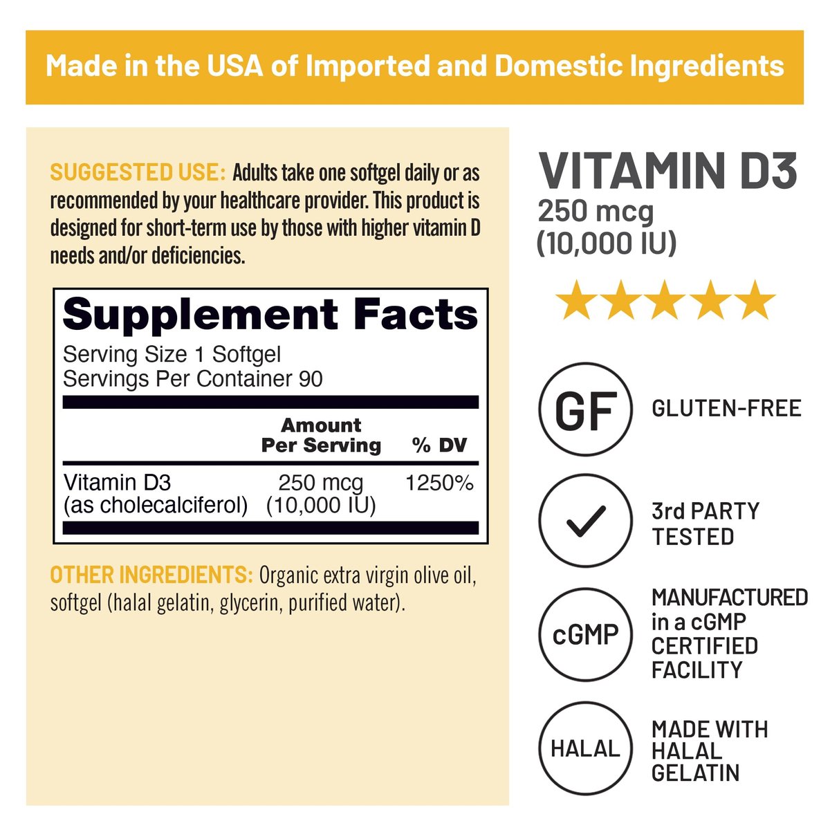 NatureWise Vitamin D3 10.000 IE (250 mcg) – 90 Kapseln – Hochdosiert für Immunsystem & Muskelfunktion – Non-GMO, glutenfrei in Bio-Olivenöl – Mini Weichkapseln