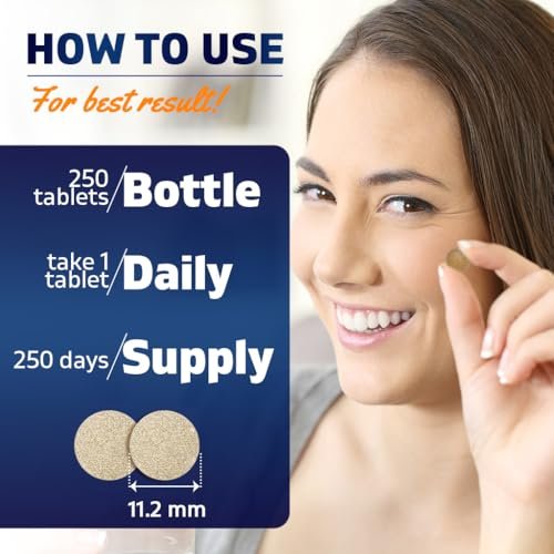 Vitamatic Ferrous Gluconat 324 mg + Vitamin C 100 mg – Ohne künstliche Farbstoffe – Magenschonend – 250 Tabletten – Hergestellt in den USA