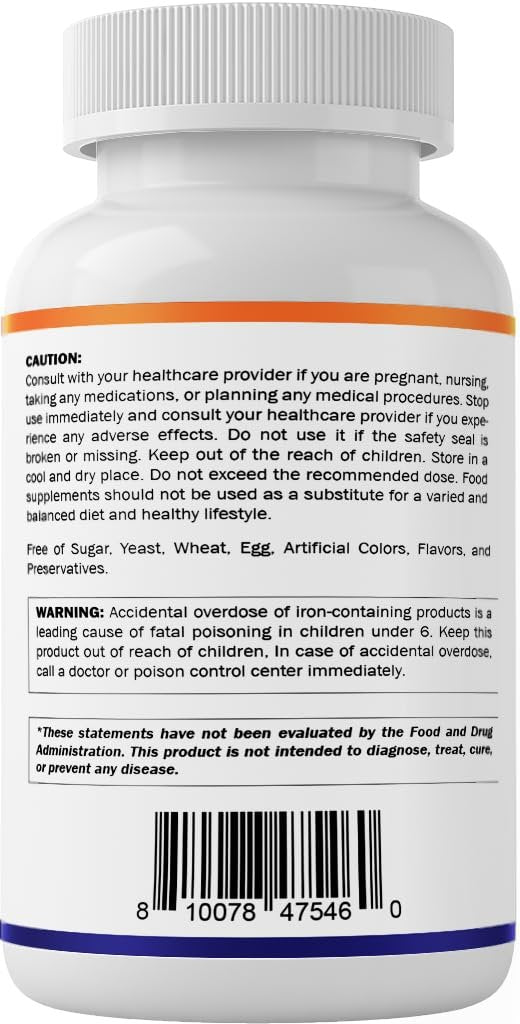 Vitamatic Ferrous Gluconat 324 mg + Vitamin C 100 mg – Ohne künstliche Farbstoffe – Magenschonend – 250 Tabletten – Hergestellt in den USA