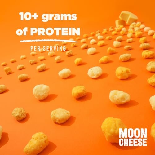 Moon Cheese Space Spice – Knuspriger, proteinreicher Käsesnack mit Pizza-Geschmack, keto-freundlich, 100 % echter Käse, kohlenhydratarm, glutenfrei, zuckerfrei, 3er-Pack (je 56 g)