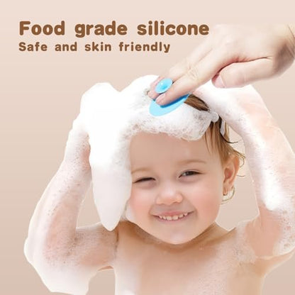 SAMEBUTECO Baby Haarbürsten Set, 3-in-1 Kit, 1 Pack Ziegenhaarbürste, 2 Stück Silikon-Wiegenkappenbürsten, Holzgriff, Neugeborenenbürste für Neugeborene und Kleinkinder