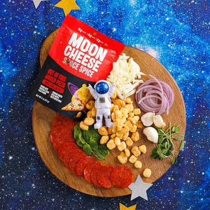Moon Cheese Space Spice, Sortenpaket, Knuspriger, proteinreicher Käsesnack, Keto-freundlich, 100% echter Käse, Low Carb, glutenfrei, wenig Zucker, 2-Unzen-Beutel (3er-Pack, 1 von jeder Sorte)