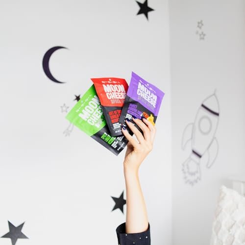 Moon Cheese Space Spice, Sortenpaket, Knuspriger, proteinreicher Käsesnack, Keto-freundlich, 100% echter Käse, Low Carb, glutenfrei, wenig Zucker, 2-Unzen-Beutel (3er-Pack, 1 von jeder Sorte)