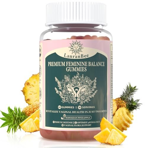 Premium Feminine Balance Gummies – Vaginal Probiotic für die pH-Balance und Gesundheit der Frau – Immununterstützung – Vegan, glutenfrei & halal – Hawaiianische Ananas – 60 Gummis – 30 Portionen