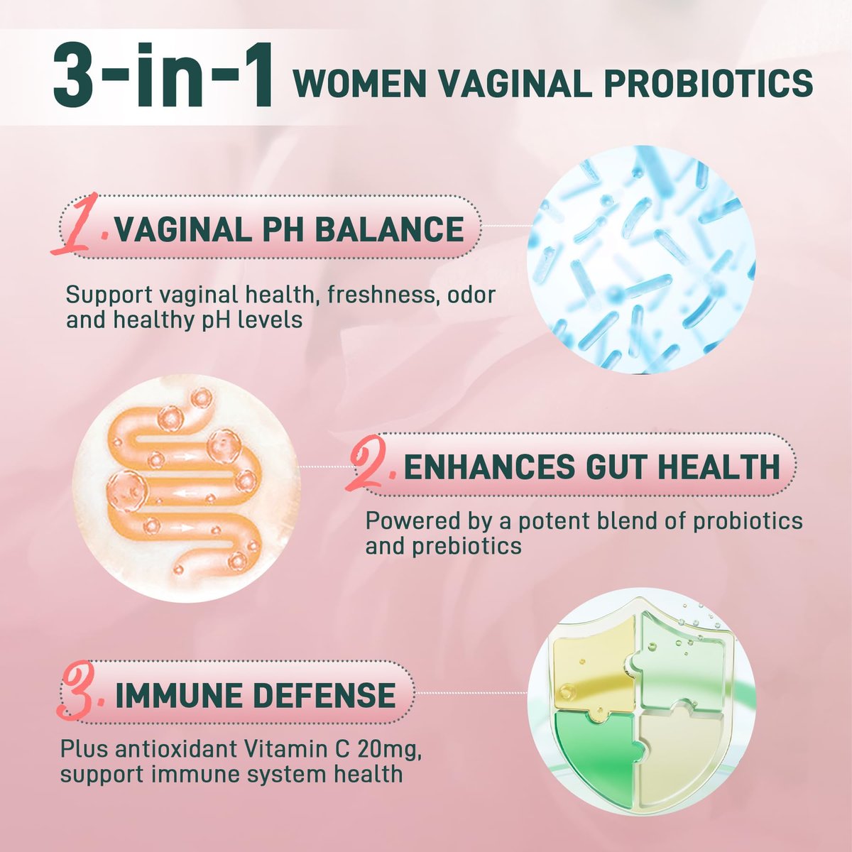 Premium Feminine Balance Gummies – Vaginal Probiotic für die pH-Balance und Gesundheit der Frau – Immununterstützung – Vegan, glutenfrei & halal – Hawaiianische Ananas – 60 Gummis – 30 Portionen