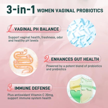 Premium Feminine Balance Gummies – Vaginal Probiotic für die pH-Balance und Gesundheit der Frau – Immununterstützung – Vegan, glutenfrei & halal – Hawaiianische Ananas – 60 Gummis – 30 Portionen