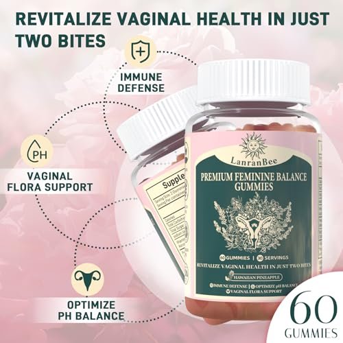 Premium Feminine Balance Gummies – Vaginal Probiotic für die pH-Balance und Gesundheit der Frau – Immununterstützung – Vegan, glutenfrei & halal – Hawaiianische Ananas – 60 Gummis – 30 Portionen