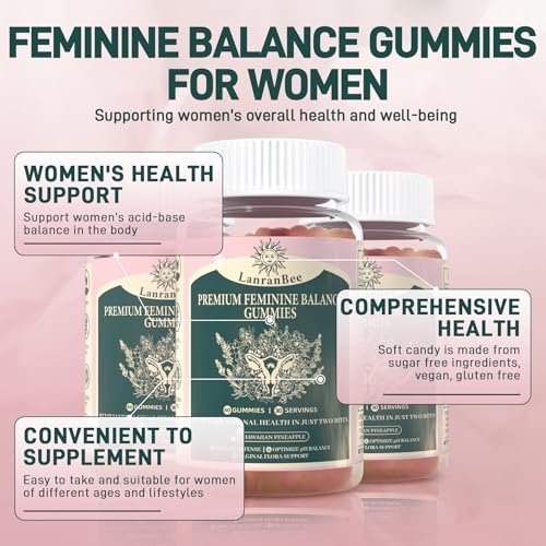 Premium Feminine Balance Gummies – Vaginal Probiotic für die pH-Balance und Gesundheit der Frau – Immununterstützung – Vegan, glutenfrei & halal – Hawaiianische Ananas – 60 Gummis – 30 Portionen